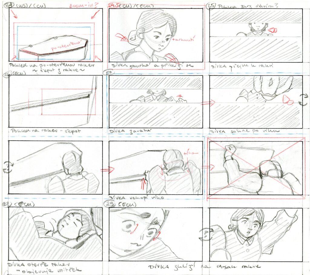 Storyboard „Tma“ / „Tma“ storyboard