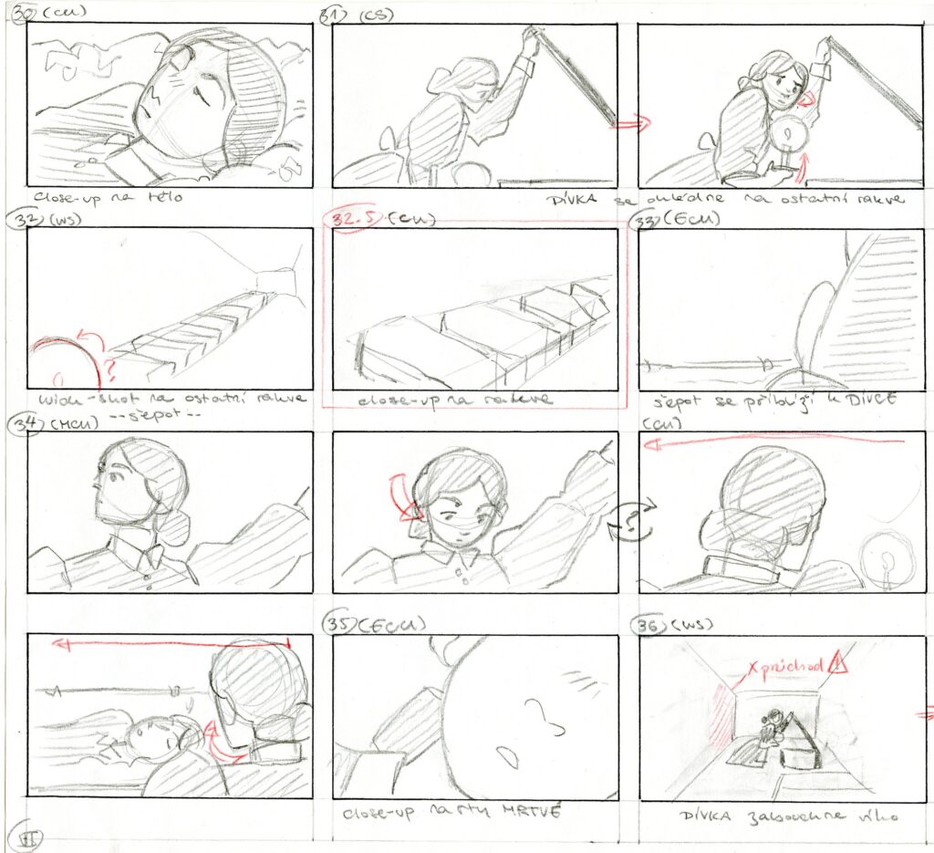 Storyboard „Tma“ / „Tma“ storyboard