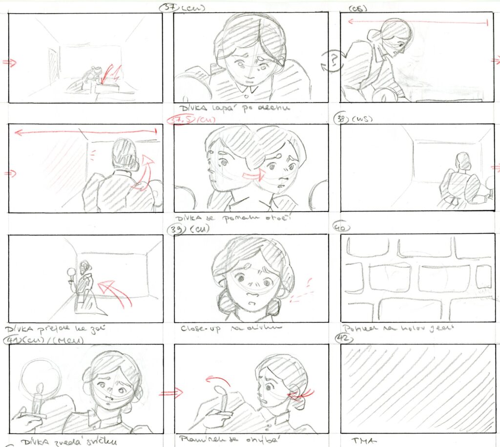Storyboard „Tma“ / „Tma“ storyboard