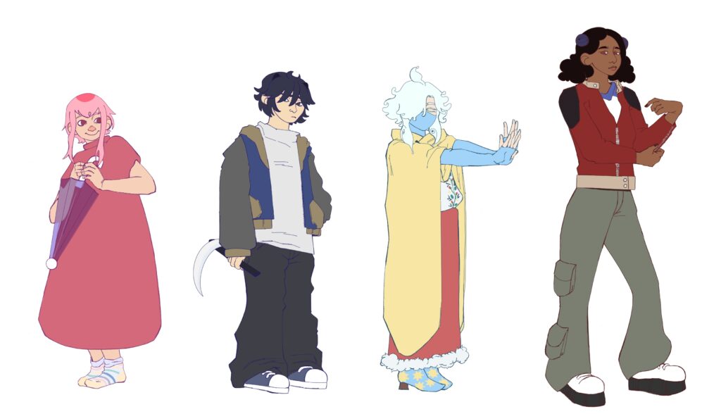 Maja, David, Ali a Jie / Maya, David, Ali and Jie, original characters
