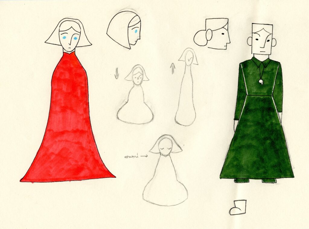 Offred a teta Lydia, inspirováno knihou Příběh služebnice / Offred and Aunt Lydia, inspired by the Handmaid’s Tale