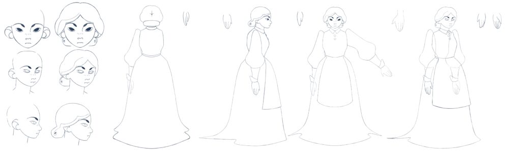 Dívka, postava pro autorskou animaci „Tma“ / Maid, character for original animation „Tma“