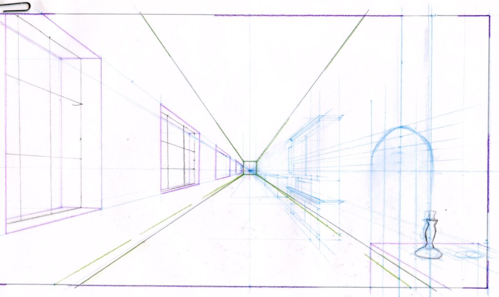 Návrh chodby pro animaci „Tma“ / Concept of a hallway for the animation „Tma“